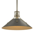 Hubbardton Forge 2022 Soft Gold Natural Iron Multi Henry Medium Steel Shade Pendant