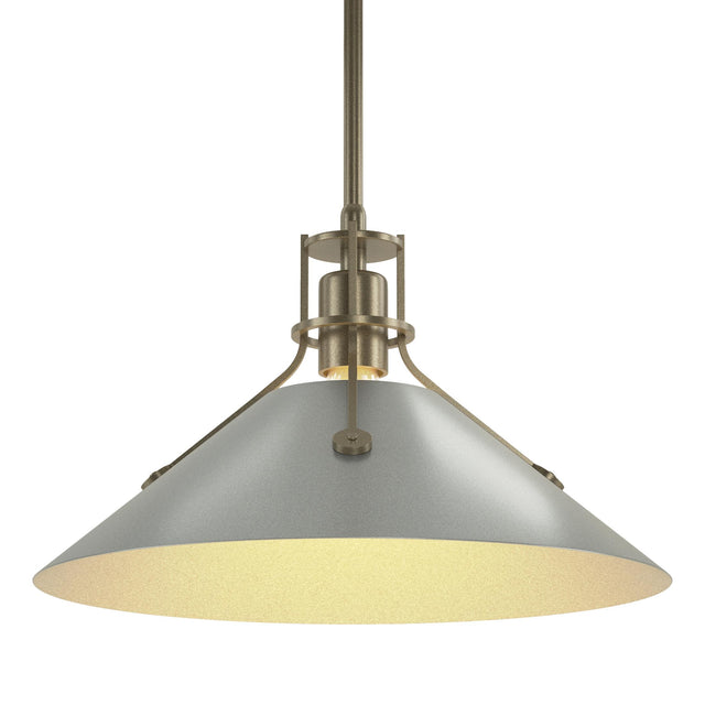 Hubbardton Forge 2022 Soft Gold Vintage Platinum Multi Henry Medium Steel Shade Pendant