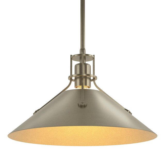Hubbardton Forge 2022 Soft Gold Soft Gold Multi Henry Medium Steel Shade Pendant