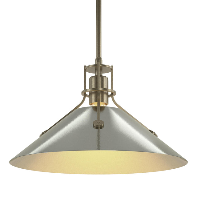 Hubbardton Forge 2022 Soft Gold Sterling Multi Henry Medium Steel Shade Pendant