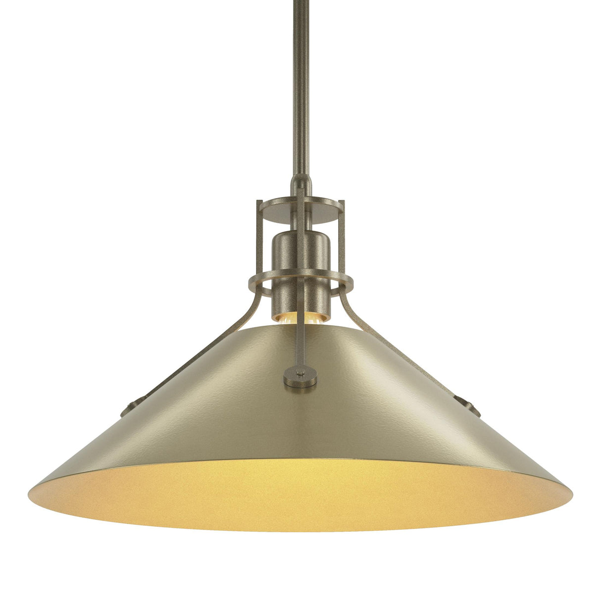 Hubbardton Forge 2022 Soft Gold Modern Brass Multi Henry Medium Steel Shade Pendant