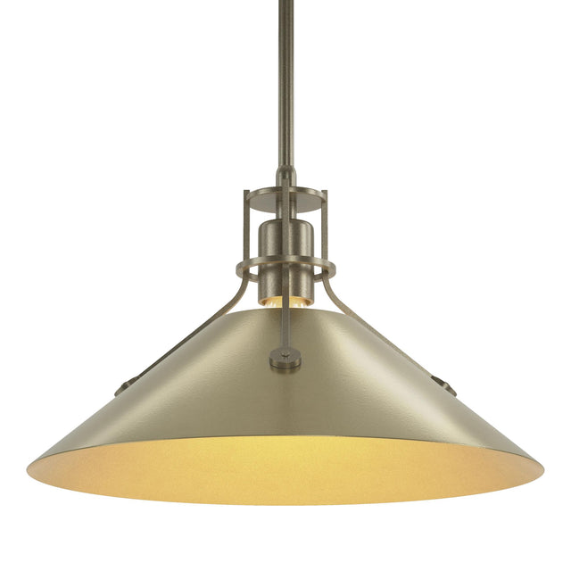 Hubbardton Forge 2022 Soft Gold Modern Brass Multi Henry Medium Steel Shade Pendant