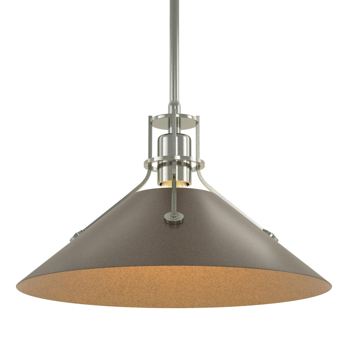 Hubbardton Forge 2022 Sterling Bronze Multi Henry Medium Steel Shade Pendant