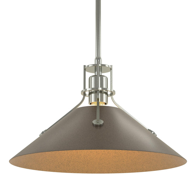 Hubbardton Forge 2022 Sterling Bronze Multi Henry Medium Steel Shade Pendant