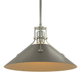 Hubbardton Forge 2022 Sterling Dark Smoke Multi Henry Medium Steel Shade Pendant
