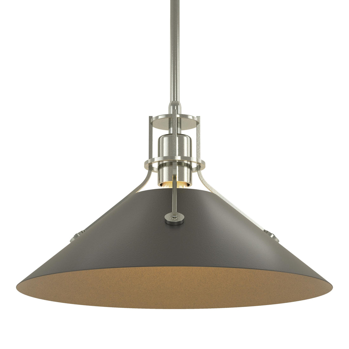 Hubbardton Forge 2022 Sterling Black Multi Henry Medium Steel Shade Pendant