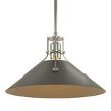 Hubbardton Forge 2022 Sterling Black Multi Henry Medium Steel Shade Pendant