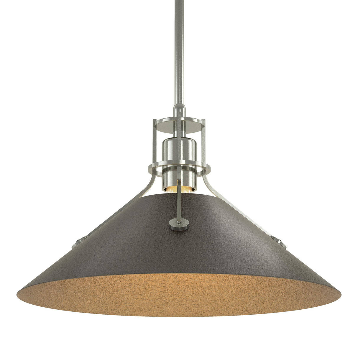 Hubbardton Forge 2022 Sterling Oil Rubbed Bronze Multi Henry Medium Steel Shade Pendant