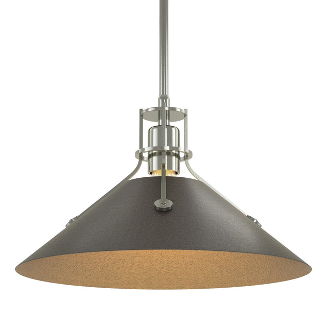 Hubbardton Forge 2022 Sterling Oil Rubbed Bronze Multi Henry Medium Steel Shade Pendant