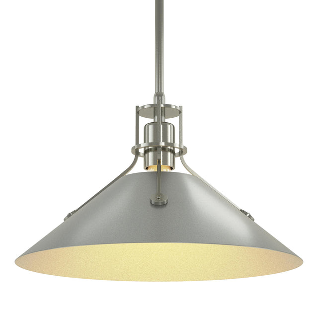 Hubbardton Forge 2022 Sterling Vintage Platinum Multi Henry Medium Steel Shade Pendant