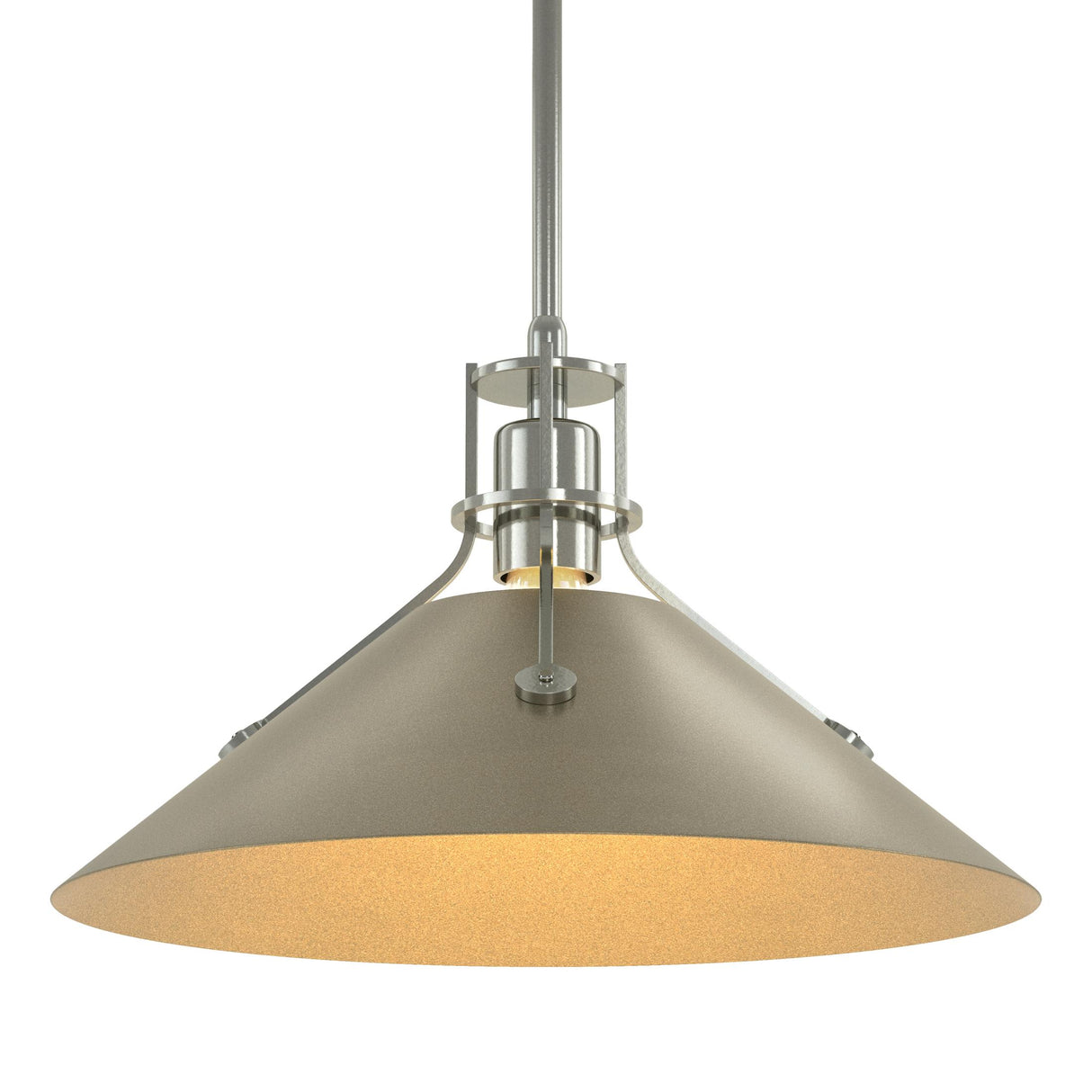 Hubbardton Forge 2022 Sterling Soft Gold Multi Henry Medium Steel Shade Pendant