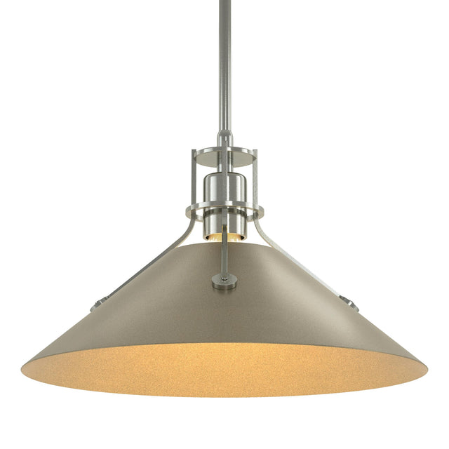 Hubbardton Forge 2022 Sterling Soft Gold Multi Henry Medium Steel Shade Pendant
