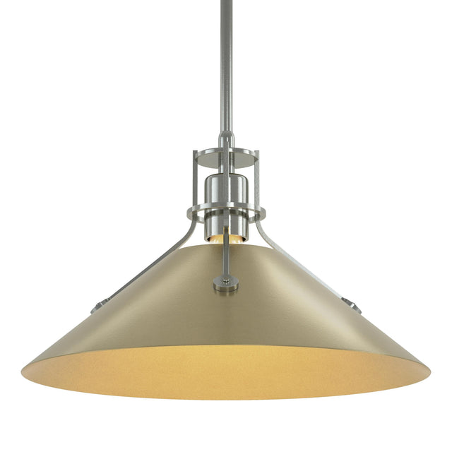 Hubbardton Forge 2022 Sterling Modern Brass Multi Henry Medium Steel Shade Pendant