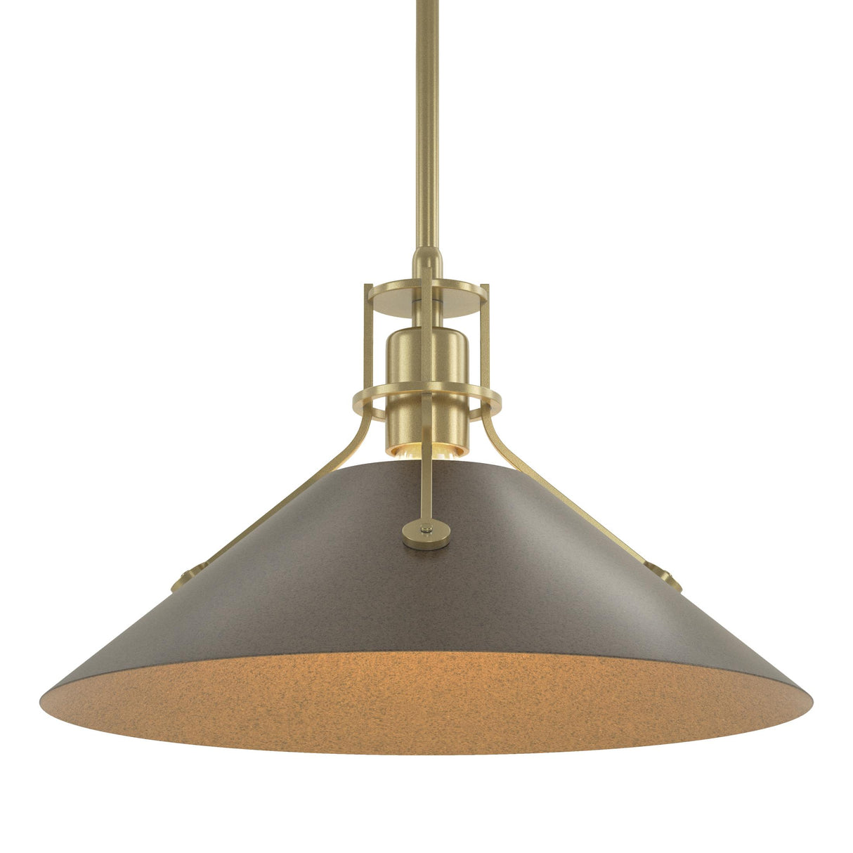 Hubbardton Forge 2022 Modern Brass Bronze Multi Henry Medium Steel Shade Pendant
