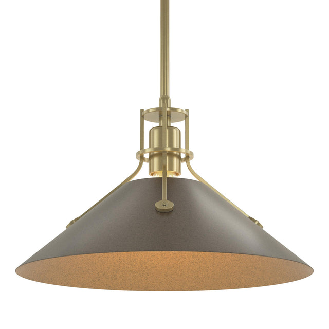 Hubbardton Forge 2022 Modern Brass Bronze Multi Henry Medium Steel Shade Pendant