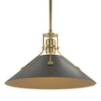 Hubbardton Forge 2022 Modern Brass Black Multi Henry Medium Steel Shade Pendant