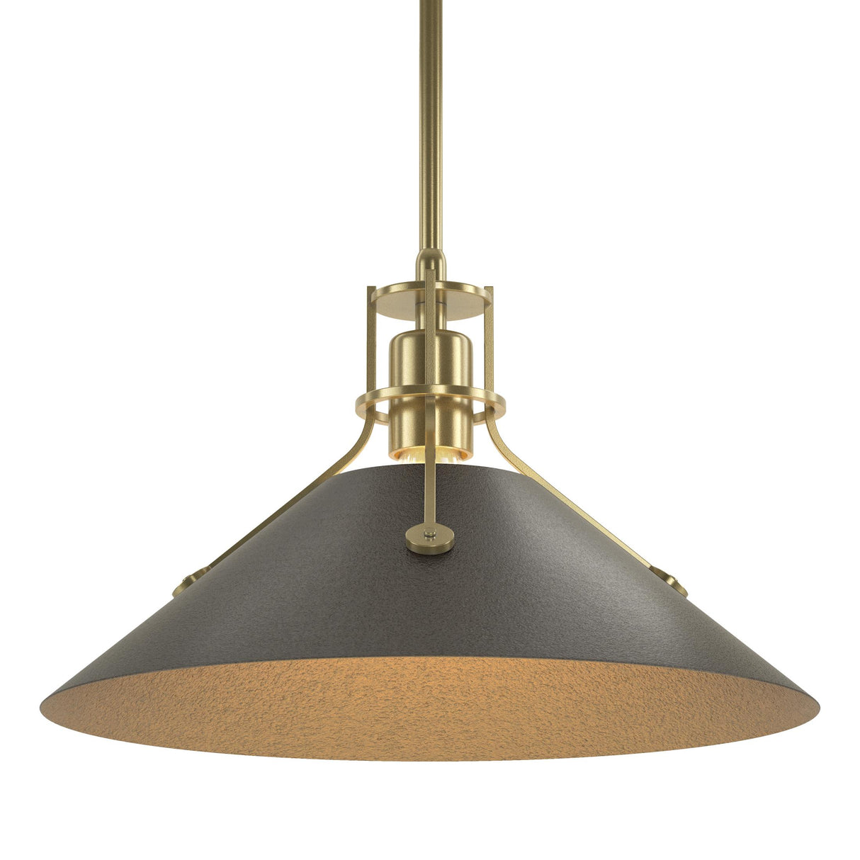 Hubbardton Forge 2022 Modern Brass Oil Rubbed Bronze Multi Henry Medium Steel Shade Pendant