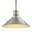 Hubbardton Forge 2022 Modern Brass Vintage Platinum Multi Henry Medium Steel Shade Pendant