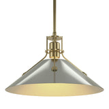 Hubbardton Forge 2022 Modern Brass Sterling Multi Henry Medium Steel Shade Pendant