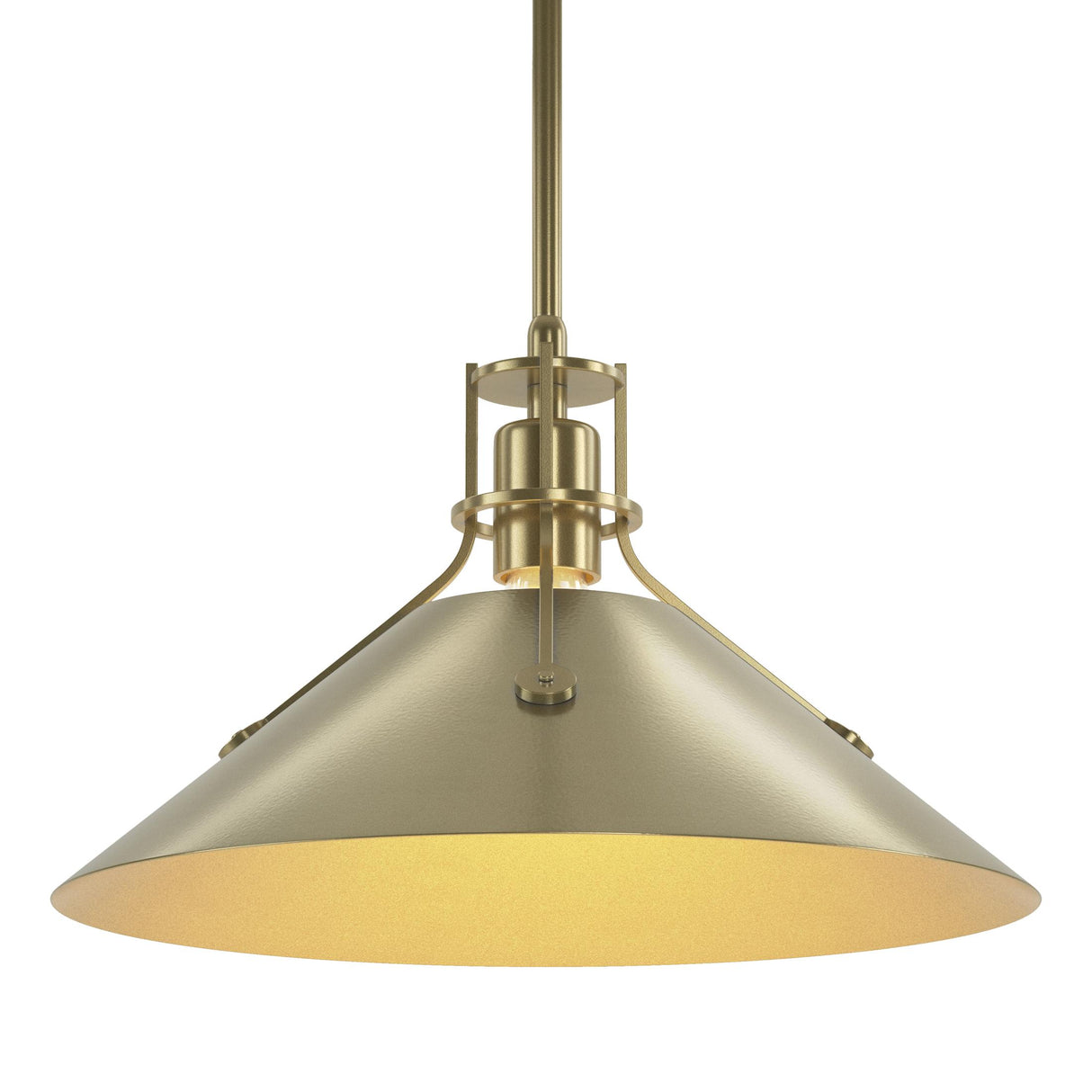 Hubbardton Forge 2022 Modern Brass Modern Brass Multi Henry Medium Steel Shade Pendant