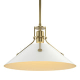 Hubbardton Forge 2022 Modern Brass White Multi Henry Medium Steel Shade Pendant