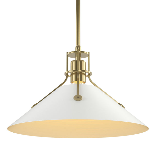 Hubbardton Forge 2022 Modern Brass White Multi Henry Medium Steel Shade Pendant