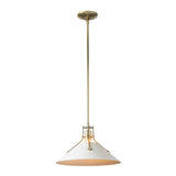 Hubbardton Forge 2022 Modern Brass White Multi Henry Medium Steel Shade Pendant
