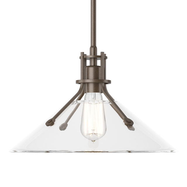 Hubbardton Forge 2022 Bronze Clear Glass (ZM) Multi Henry Medium Glass Shade Pendant