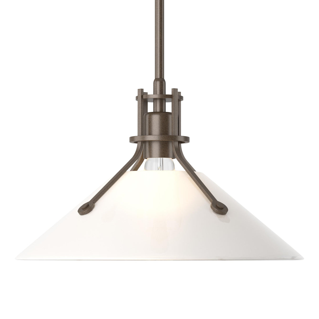 Hubbardton Forge 2022 Bronze Frosted Glass (FD) Multi Henry Medium Glass Shade Pendant