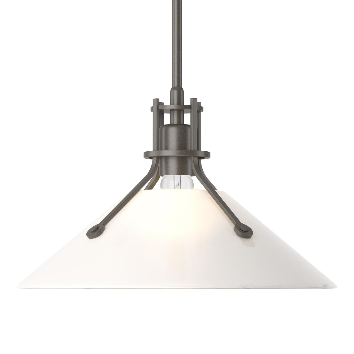 Hubbardton Forge 2022 Dark Smoke Frosted Glass (FD) Multi Henry Medium Glass Shade Pendant