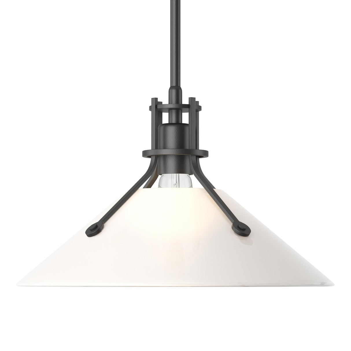 Hubbardton Forge 2022 Black Frosted Glass (FD) Multi Henry Medium Glass Shade Pendant