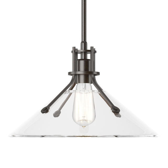 Hubbardton Forge 2022 Oil Rubbed Bronze Clear Glass (ZM) Multi Henry Medium Glass Shade Pendant