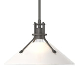 Hubbardton Forge 2022 Natural Iron Frosted Glass (FD) Multi Henry Medium Glass Shade Pendant