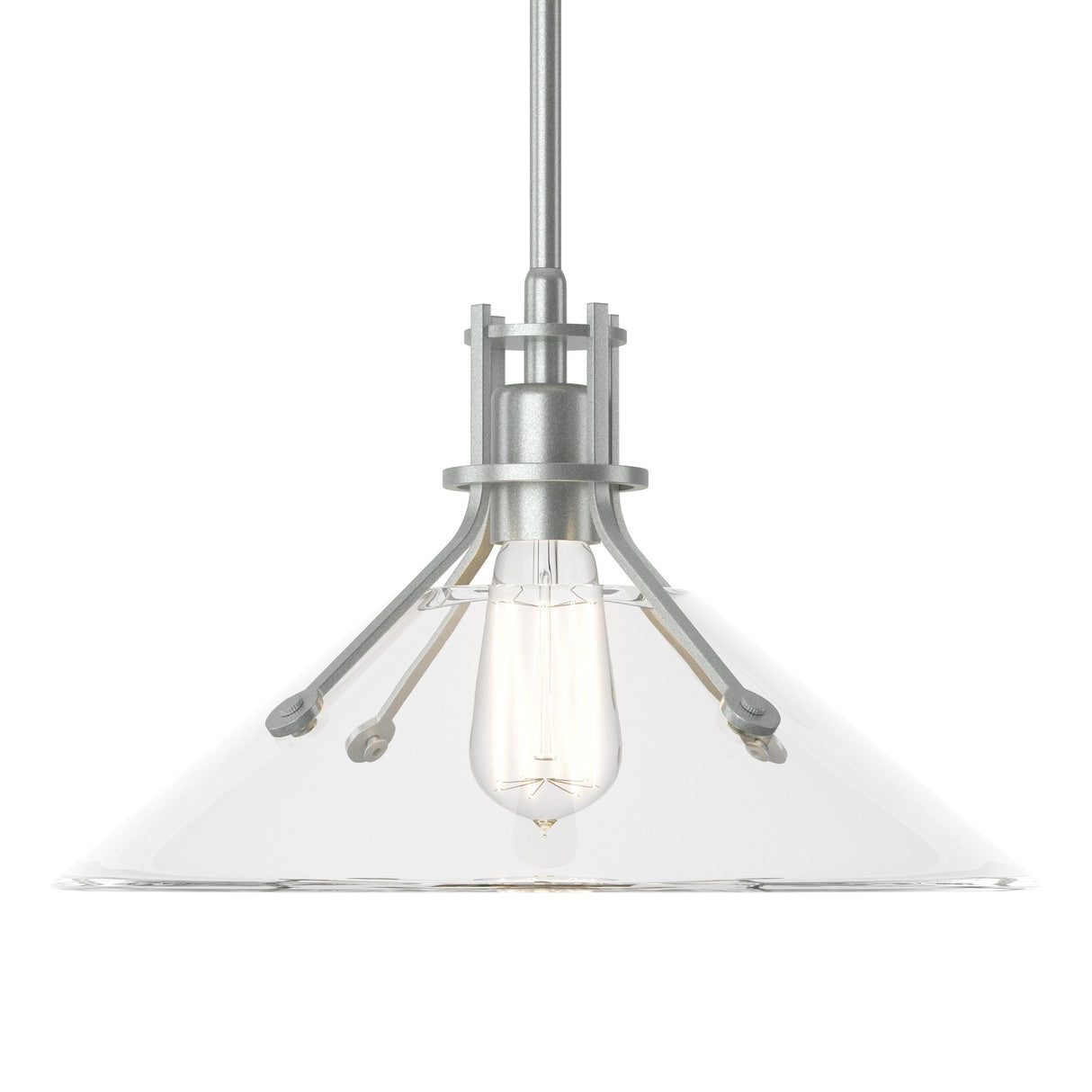 Hubbardton Forge 2022 Vintage Platinum Clear Glass (ZM) Multi Henry Medium Glass Shade Pendant