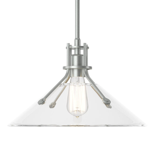 Hubbardton Forge 2022 Vintage Platinum Clear Glass (ZM) Multi Henry Medium Glass Shade Pendant