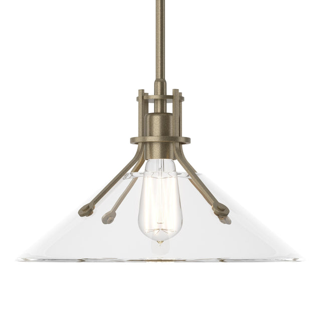 Hubbardton Forge 2022 Soft Gold Clear Glass (ZM) Multi Henry Medium Glass Shade Pendant