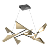 Hubbardton Forge 2020 Black Soft Gold Standard Plume 8-Light LED Pendant