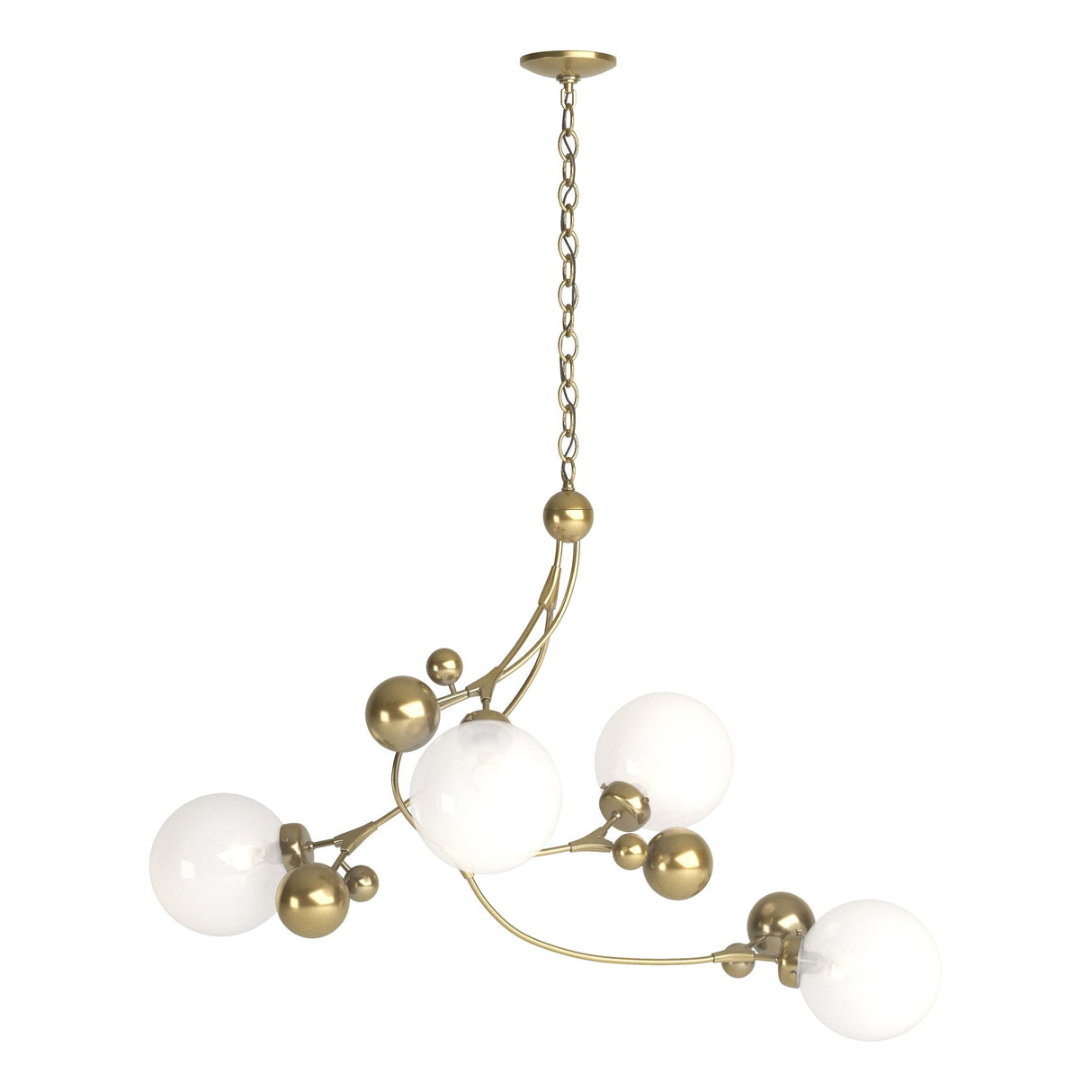 Hubbardton Forge 2019 Modern Brass Opaline Glass (WF) Sprig Pendant