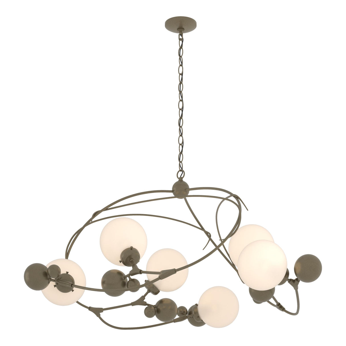 Hubbardton Forge 2021 Soft Gold Opal Glass (GG) Sprig Circular Pendant