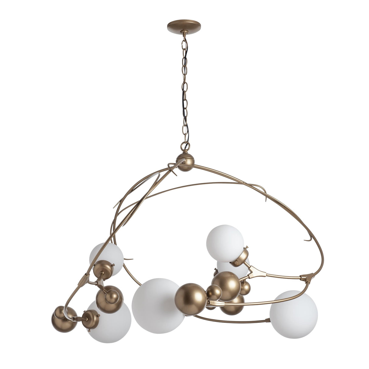 Hubbardton Forge 2021 Soft Gold Opal Glass (GG) Sprig Circular Pendant