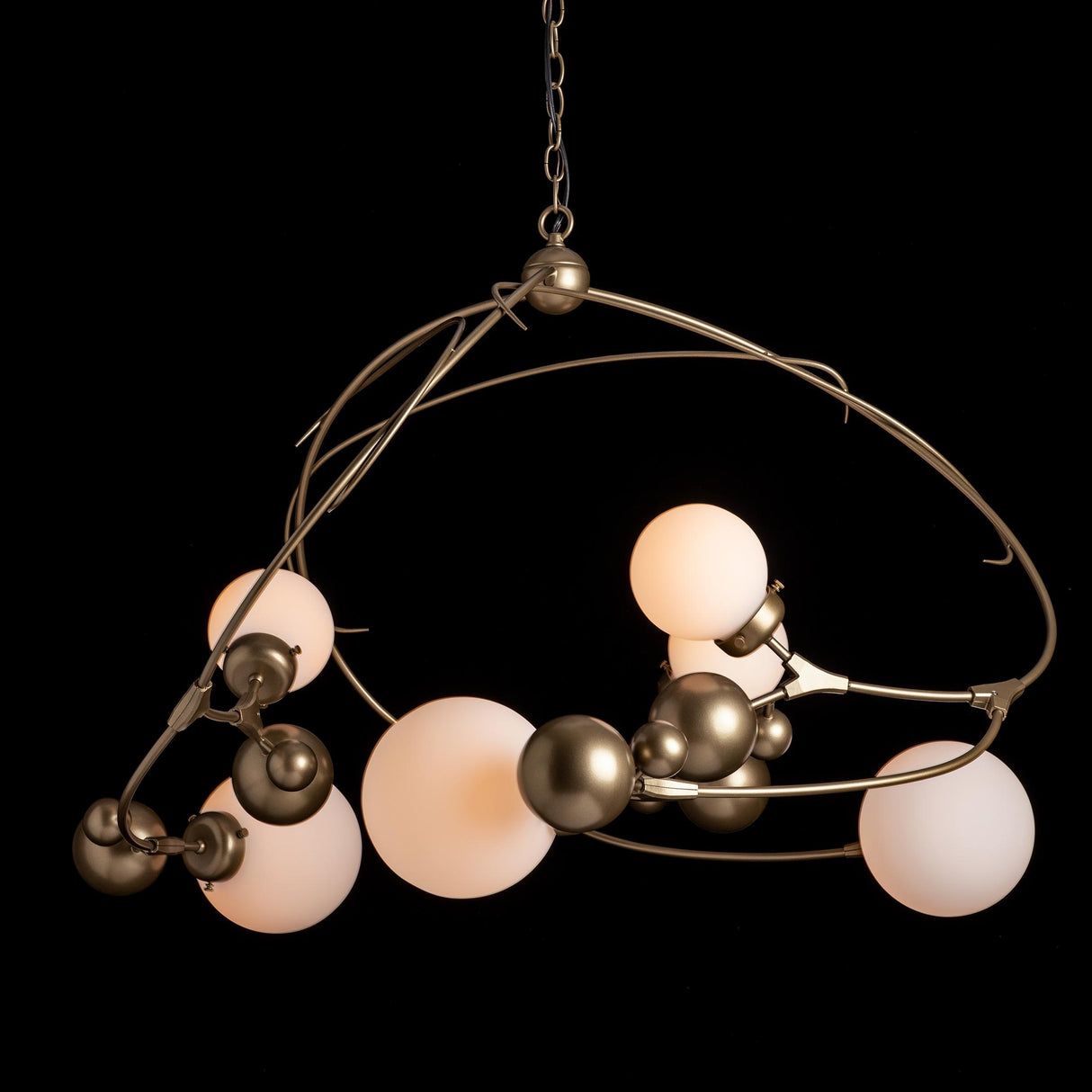 Hubbardton Forge 2021 Soft Gold Opal Glass (GG) Sprig Circular Pendant