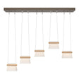 Hubbardton Forge 2018 Bronze Maple Wood Clear Glass with Frosted Diffuser (YE) Standard More Cowbell LED Pendant