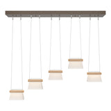 Hubbardton Forge 2018 Bronze Maple Wood Clear Glass with Frosted Diffuser (YE) Standard More Cowbell LED Pendant