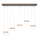 Hubbardton Forge 2018 Bronze Maple Wood Clear Glass (ZM) Standard More Cowbell LED Pendant