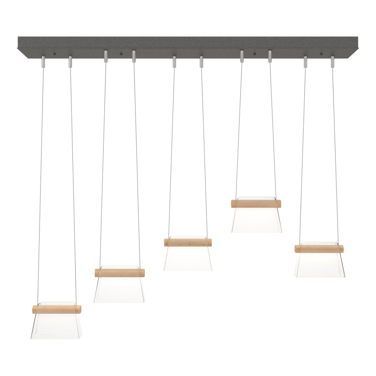 Hubbardton Forge 2018 Natural Iron Maple Wood Clear Glass (ZM) Standard More Cowbell LED Pendant