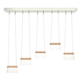 Hubbardton Forge 2018 Sterling Maple Wood Clear Glass (ZM) Standard More Cowbell LED Pendant