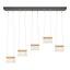 Hubbardton Forge 2018 Oil Rubbed Bronze Maple Wood Clear Glass with Frosted Diffuser (YE) Standard More Cowbell LED Pendant