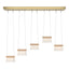 Hubbardton Forge 2018 Modern Brass Maple Wood Clear Glass with Frosted Diffuser (YE) Standard More Cowbell LED Pendant