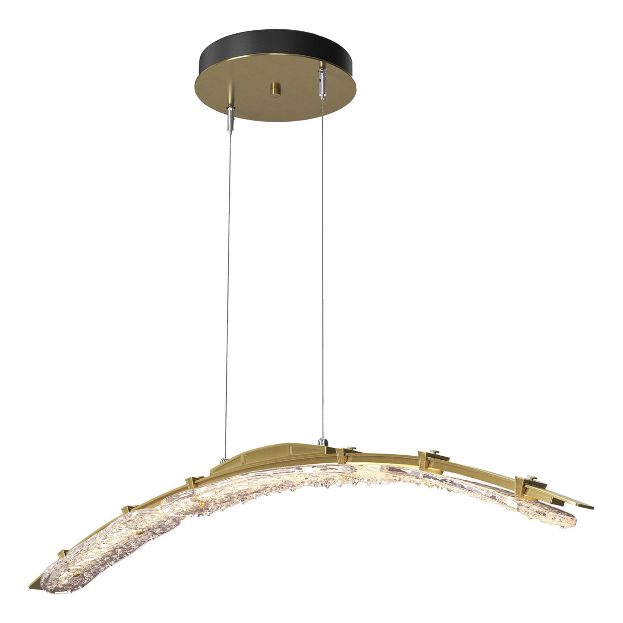 Hubbardton Forge 2023 Modern Brass Clear Glass (ZM) Standard Glissade Large LED Pendant