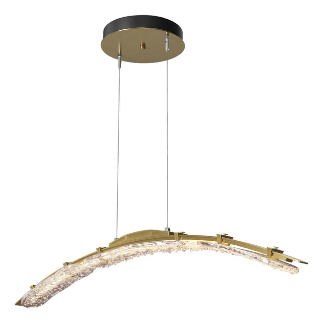 Hubbardton Forge 2023 Modern Brass Clear Glass (ZM) Standard Glissade Large LED Pendant